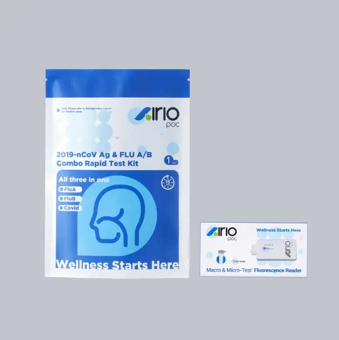 Airiopoc 2019-nCoV Ag & FLU A/B Combo Rapid Test Kit - Fluorescent Reader, for Home,1 Test Kit